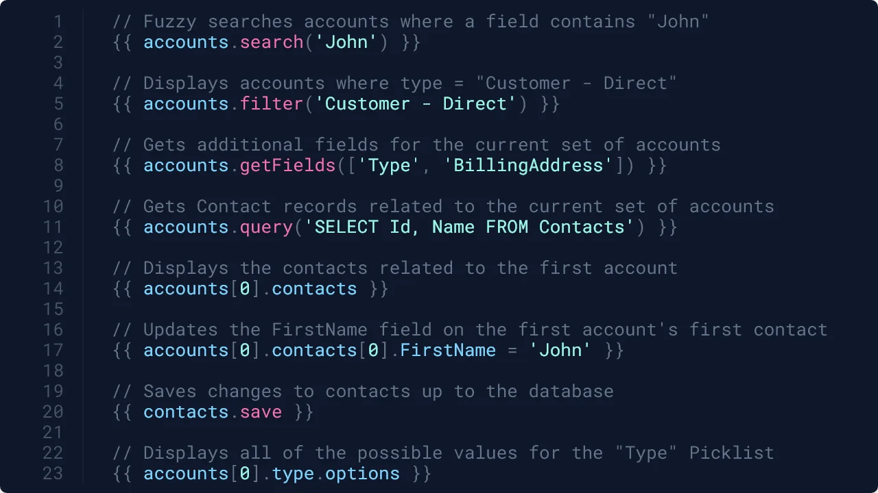 View Model Expressions Language
